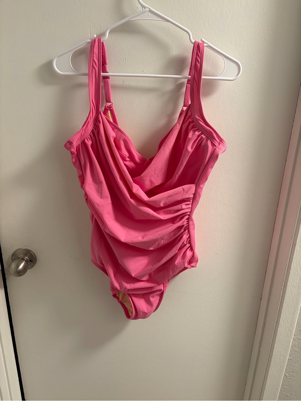 Miraclesuit preppy slimming Hot Pink One-Piece Swimsuit with Ruched Front